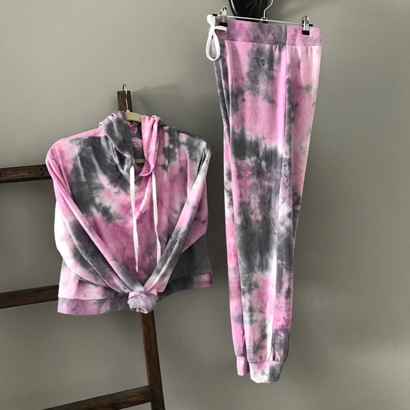 🎄Sz S Super Soft Tie dye Jogger - Pink - Picture 4 of 4